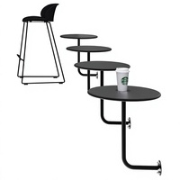Ensemble table et chaises en fer forgé pour restaurant, salon de thé, café, pâtisserie, snack - Style tendance, luxe léger, fixation murale