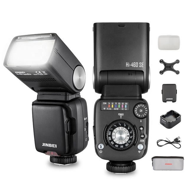 JINB Hi-460 SE Camera Flash Light Photography Camera Outdoor Li-ion Battery Speedlite with Universal Hot Shoe