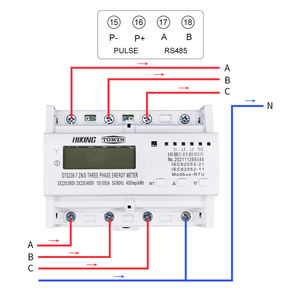 Medidor de energía de 3 fases Din Rail KWH Watt Hora 3*220V 380V 400V 50Hz 60Hz Voltaje Corriente ZN/S con RS485 MODBUS-RUT - Product Image 2