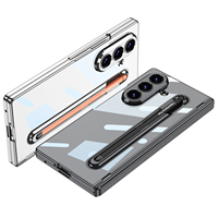Étui de téléphone portable GKK pour Z Fold 7/6 avec charnière magnétique, fente pour stylet Phantom, coque arrière fine antichoc en PC