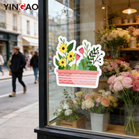 Autocollants de fleurs personnalisés en PVC résistants aux UV pour la décoration de magasins et les pots de fleurs, autocollants adhésifs durables et imperméables, impression