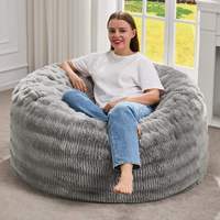Fauteuils poufs modernes pliables de 0,9 m à 1,8 m avec housse amovible, housse ondulée moelleuse, pour adultes