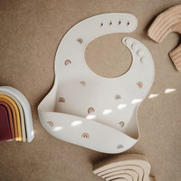 Ensemble de bavoirs en silicone pour bébés filles et garçons, faciles à nettoyer, doux, ajustables, imperméables, en silicone pour bébé
