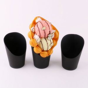 Factory Direct Sale Waffle Fried Chicken French Fries Brown Black Kraft Paper Oblique <b>Cup</b> - Product Image 4