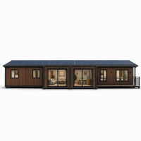 Villa de luxe moderne de 40 pieds à double aile extensible, alimentée à l'énergie solaire, avec 3 chambres, cuisine, salle de bain, bureau, hôtel