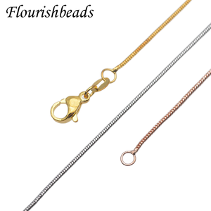 Moda kadın takı yapımı temel kolye altın gümüş gül altın kaplama Tiny 1.2mm kalınlığı yuvarlak yılan kolye zincirleri - Product Image 1