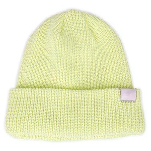 Bonnet côtelé vert clair 100 % acrylique, bonnet unisexe à revers pour un usage quotidien en extérieur - Product Image 1