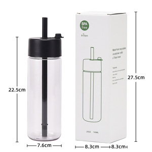 La nuova <span class=keywords><strong>tazza</strong></span> di paglia di plastica Tritan può assorbire perle 740ML americana semplice <span class=keywords><strong>tazza</strong></span> di paglia portatile - Product Image 5