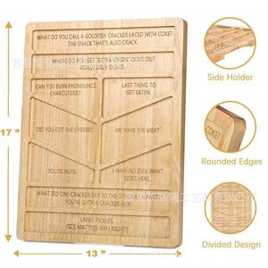Tabla de madera transfronteriza para aperitivos con chistes, platos de bambú y madera para entretenimiento, picnics al aire libre, platos para servir - Product Image 4