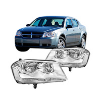 2008-2014 pour Dodge Avenger Phare Assemblage Paire de Chrome Transparent Nouvel État 12V Tension