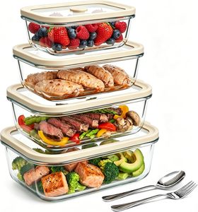 Bandeja de Vidrio para Pizza de Gran Capacidad, Apta para Horno, con Tapón de Aire y Tapa de Vidrio, para Almacenamiento de Alimentos - Product Image 1
