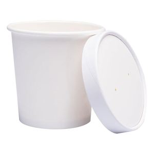 10oz 12oz 16oz Custom Logo Double Wall Biodegradable White <b>Disposable</b> Coffee <b>Cups</b> with Paper Lids for Coffee & Mineral Water Use - Product Image 1