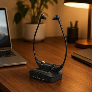 Wireless <strong>TV</strong> Headphones with Transmitter 2.4G RF In-Ear <strong>Earbuds</strong> No Audio Delay for <strong>TV</strong> Watching Seniors - Product Image 1