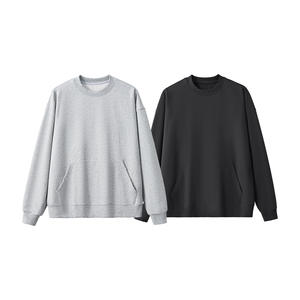 LH2024 사용자 정의 420 Gsm 면 혼합 캥거루 포켓 남성용 여성용 대형 크루넥 고민 스웻셔츠 - Product Image 5