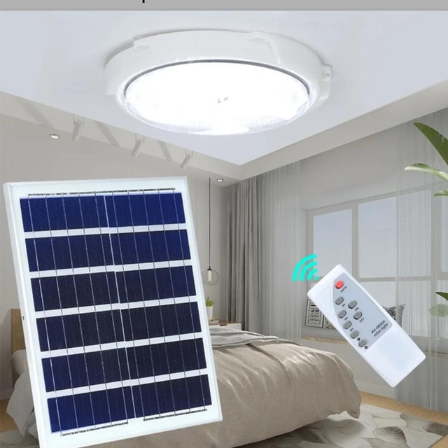 High Quality Smart Solar Ceiling Light with Remote Control Waterproof Aluminum Frame for Office Landscape Use LED Pendant Light