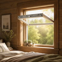 Fenêtre pliante à rupture de pont thermique en alliage d'aluminium, double vitrage, moustiquaire en acier inoxydable, design moderne pour usage extérieur