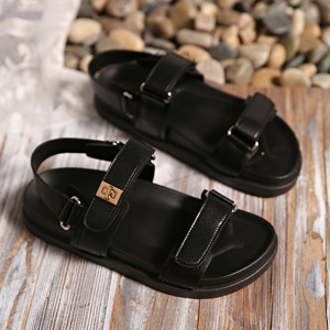 <span class=keywords><strong>Sandalias</strong></span> de Felpa para <span class=keywords><strong>Mujer</strong></span>, Diseño de Boca de Pescado, Talla Grande, Suela Doble Suave, Cuero Suave, Cómodas e Informales, para Verano - Product Image 3