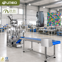 Machine d'emballage automatique verticale pour granulés 25-35 sachets/min pour bonbons, haricots, snacks, céréales