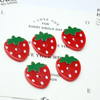 Boutons décoratifs en résine motif fraise, écologiques, légers, anti-décoloration, à coudre, pour la vente en gros et le bricolage