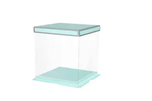Bakery Cake Box Transparent Clear Tall Wedding Plastic Box Custom Wholesale Luxury Birthday For Pop Guest Customizable Cake Box