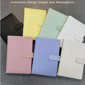 Cuaderno de Tapa Dura de Cuero PU Tamaño A5, Color Macaron, Páginas Gruesas, Encuadernación Cosida, Cierre Magnético, para Oficina y Escuela, Venta Caliente - Product Image 4