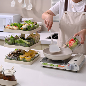 Nuevo soporte giratorio para platos de olla caliente multicapa, estante de almacenamiento de cocina, compartimento de plástico de Metal para limpieza de vajilla, estante de alimentos - Product Image 5