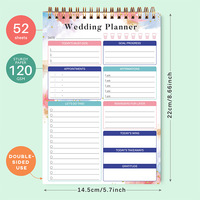 Agenda de mariage et journal de mariée A5 à spirale, bloc-notes cadeau de fiançailles double face 120 g/m² avec section de gratitude