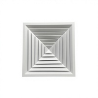 Grille d'aération murale carrée en alliage d'aluminium moderne pour système de climatisation - Diffuseur à lamelles fixes