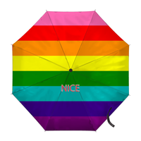 Parapluie pliable personnalisé avec drapeau polysexuel arc-en-ciel, idéal pour les spectacles en plein air et les excursions de loisirs en ville