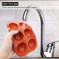 Moule de cuisson en silicone à 6 cavités pour fondant et chocolat, grand moule sphérique, plaque rectangulaire antiadhésive pour gâteaux
