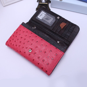 Commercio all'ingrosso della fabbrica di struzzo coreano Multi-funzionale <span class=keywords><strong>portafoglio</strong></span> pochette in tinta unita di colore <span class=keywords><strong>medio</strong></span> lungo borsa da <span class=keywords><strong>donna</strong></span> - Product Image 4