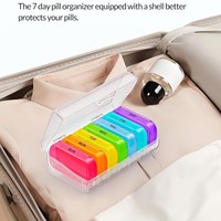 Boîte à pilules empilable en plastique, organisateur multi-couches, étui à médicaments portable, porte-comprimés transparent coloré, taille compacte