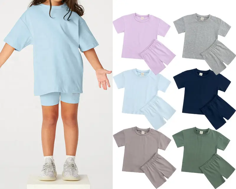 Conjuntos de ropa de verano para bebés, 1 año, conjunto de algodón para bebés recién nacidos, conjunto sólido de dos piezas para bebés