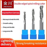 Fresa de extremo de carburo sólido personalizable, brocas de enrutador CNC de corte en espiral de dos flautas de 4mm y 6mm para madera, soporte ODM y OEM