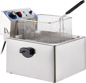 6L Stainless Steel Deep Fryer Removable Basket 2500W Adjustable <b>Thermostat</b> <b>Control</b> Timer for Household Use Electric Fryer - Product Image 2