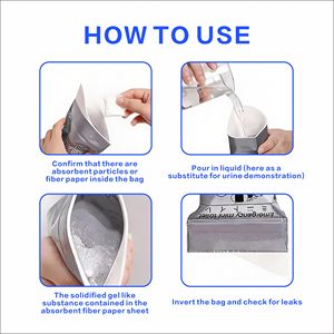 Custom Gravure Printed Disposable Emergency Urinal <b>Bag</b> Automatic Sealing for Car <b>Camping</b> Travel-Portable On-the-Go <b>Toilet</b> Pouch - Product Image 5