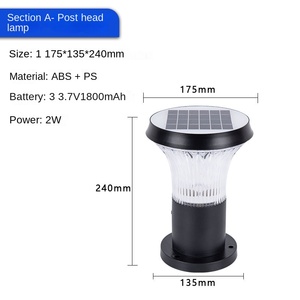 Lámpara de jardín Solar LED de alto brillo de 8W, luz de pilar de paisaje blanca cálida impermeable para uso en exteriores, clasificación IP 65 - Product Image 2