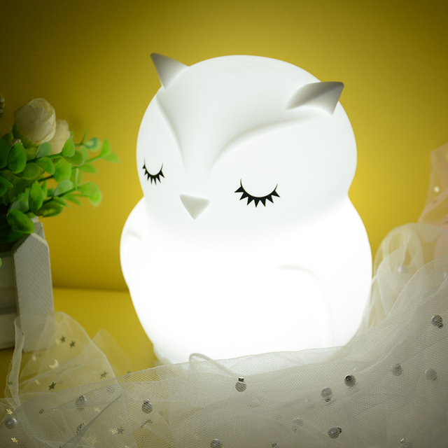 Custom Silicone Owl Multicolor Changing Lamp Rechargeable Indoor Baby Led Night Light