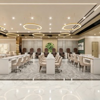Conception d'intérieur de salon de manucure chinois de luxe sur mesure, mobilier, service de personnalisation d'espace de salon de manucure commercial à guichet unique