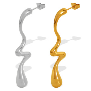 Twisted Metal <b>Stud</b> Earrings Gold <b>Silver</b> Zinc Alloy Geometric Design Party Fashion Jewelry EH506 - Product Image 5