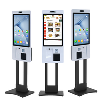 Kiosco de Autoservicio con Pantalla Táctil de 21.5 y 27 Pulgadas para Pedidos en Restaurantes y Centros Comerciales, Montaje en Pared, Escáner QR, Impresora de Tickets, Kiosco de Pedidos y Pagos