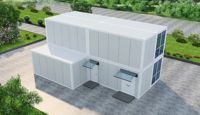 Maison conteneur modulaire personnalisée en panneaux sandwich, moderne, grande, préfabriquée, installation rapide, démontable, emballage plat, ISO9001, pour hôtel et école
