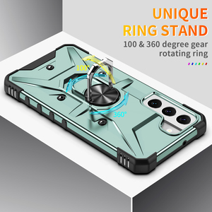 Funda magnética 3 en 1 de metal para PC con anillo para Samsung Galaxy S22 <span class=keywords><strong>S21</strong></span> S20 <span class=keywords><strong>FE</strong></span>, carcasa sólida a prueba de golpes para teléfono. - Product Image 4