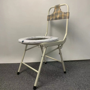 <b>Folding</b> <b>Commode</b> Chair Large Straight Body Toilet Seat For Elderly And Pregnant Women Multifunction Health Usage - Product Image 1