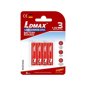 1.5V AAA 배터리 R03P UM4 아연 탄소 기본 건전지, 오래 지속되는 셀로 저렴한 가격, 3 년 유통 기한 - Product Image 1