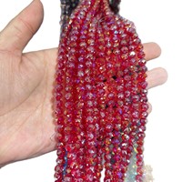Perles en verre cristal artificiel irisées à facettes multiples de 6 mm, effet fleur, pour la fabrication de bracelets DIY et accessoires de bijoux
