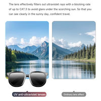 Lunettes intelligentes V1 Pro BT UV avec assistant vocal portable, appels HD, photos tactiles, mode musique 6 heures, lunettes Bluetooth sans fil