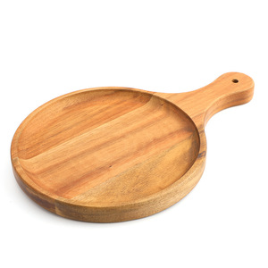 Bandeja redonda de madera de 9 pulgadas para servir pizza, carne, sushi, frutas, queso, uso doméstico - Product Image 3