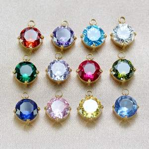 قطرة ماء الزركون حجر عيد ميلاد صغيرة قلادة على شكل كمثرى الفولاذ المقاوم للصدأ حامل حجر قلادة الأقراط ديي قلادة - Product Image 4