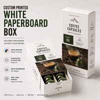 Boîte en carton blanc imprimé offset 350 g/m², directement de l'usine, pour café de spécialité, emballage de capsules de café, boîte de vente au détail, boîte robuste